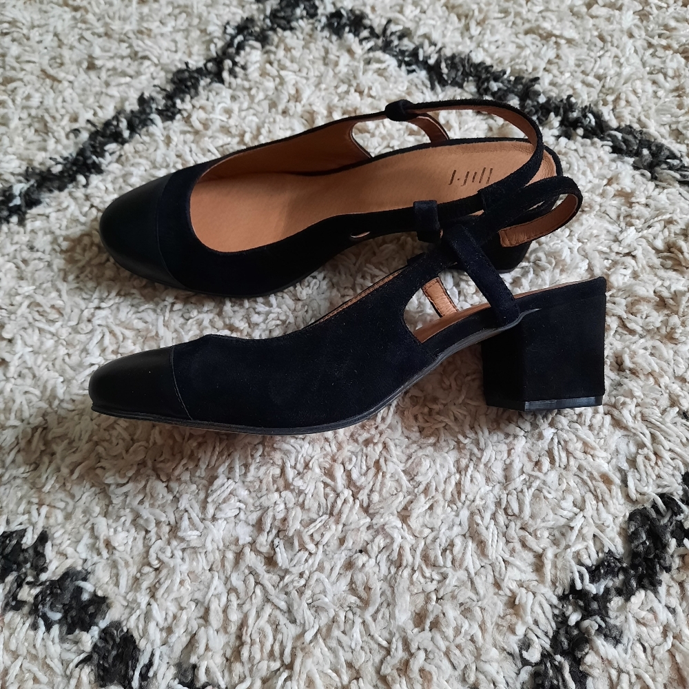 J. Jill Amelie slingback block heel suede sandals